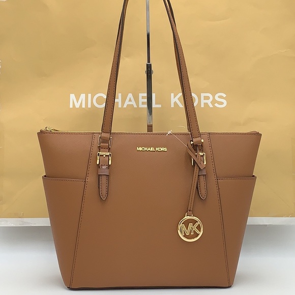 MICHAEL KORS CHARLOTTE LARGE TOP ZIP TOTE LUGGAGE - Picture 2 of 15